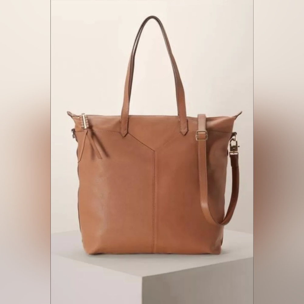 STELLA & DOT Covet Kensington leather tote bag in 'saddle' brown